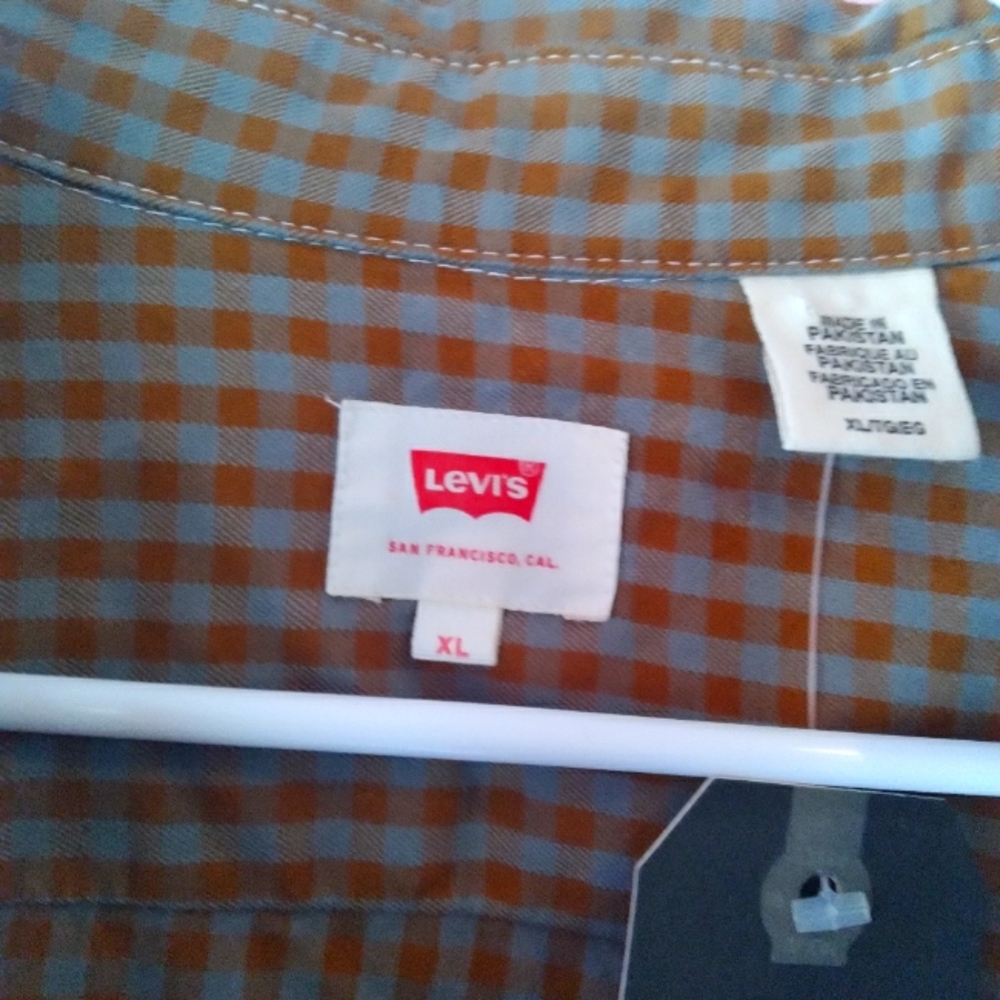 Levi's Button Down Shirt Plaid Checkered Long Sleeve Casual XL